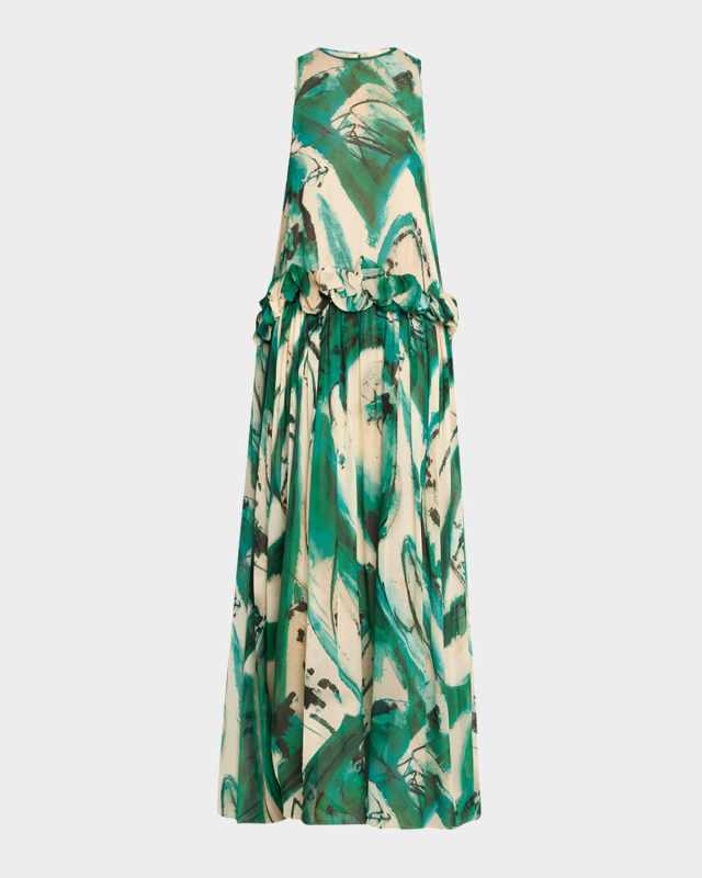 UJ x Lee Krasner Helen Abstract Print Gown